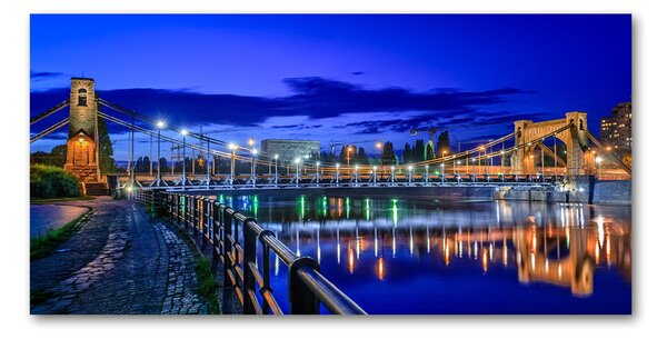 Tablou pe pe sticlă Wroclaw pe timp de noapte