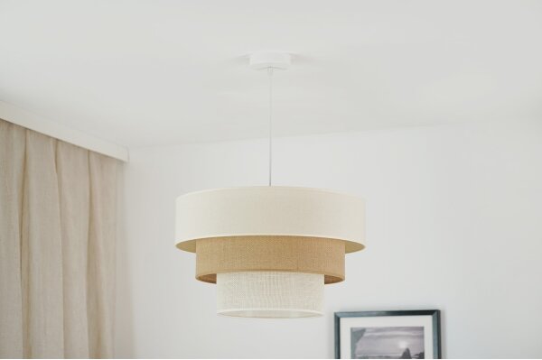 Brilagi - Lustr pe cablu DENVER LUNETA 1xE27/15W/230V pr. 45 bej/maro/crem