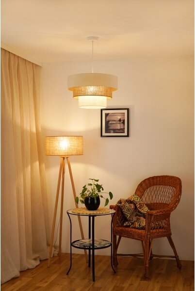 Brilagi - Lustr pe cablu DENVER LUNETA 1xE27/15W/230V pr. 45 bej/maro/crem