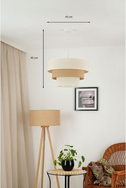 Brilagi - Lustr pe cablu DENVER LUNETA 1xE27/15W/230V pr. 45 bej/maro/crem