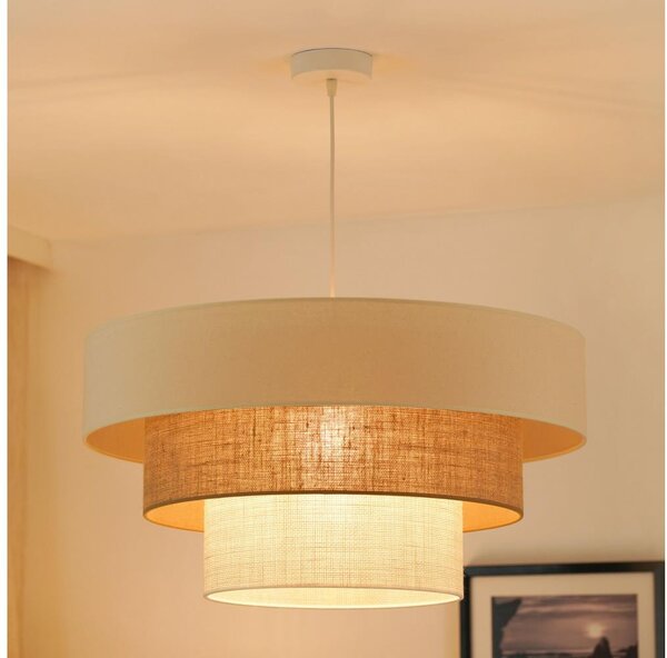 Brilagi - Lustr pe cablu DENVER LUNETA 1xE27/15W/230V pr. 60 bej/maro/crem