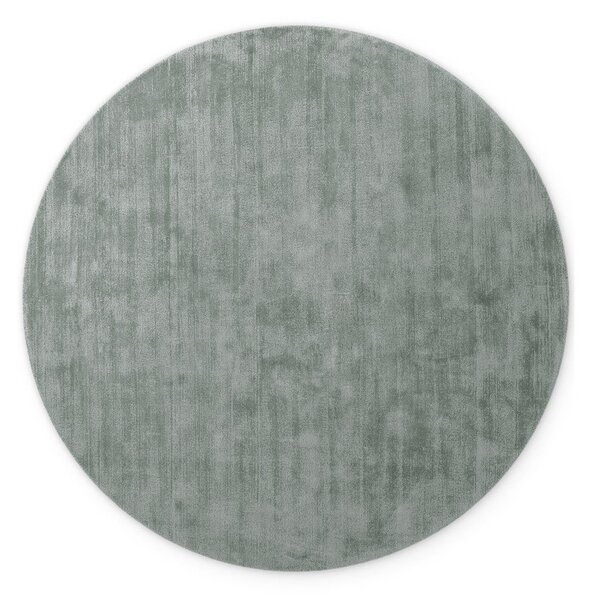 Covor albastru deschis țesut manual rotund din viscoză ø 120 cm Noemi – Vikosa