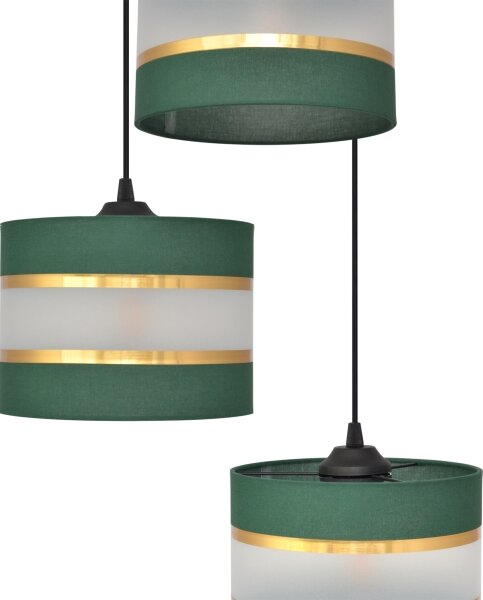Lustră pe cablu HELEN 3xE27/15W/230V verde/auriu