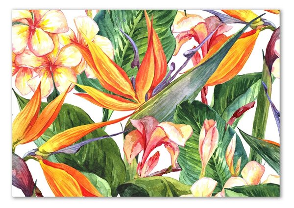 Tablou sticlă flori tropicale