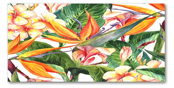Tablou sticlă flori tropicale
