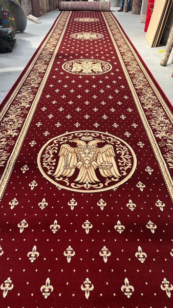 Traversa, Model Bisericesc 15032 210, Rosu, Latimea 120 cm Rosu, 120 x 400, Dreptunghi