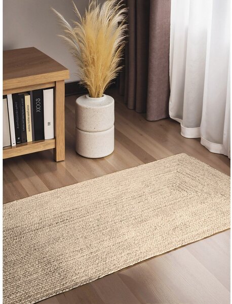 Covor tip traversă crem reversibil/țesut manual din iută 80x200 cm Juno – Hanse Home