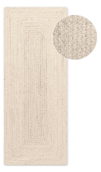 Covor tip traversă crem reversibil/țesut manual din iută 80x200 cm Juno – Hanse Home