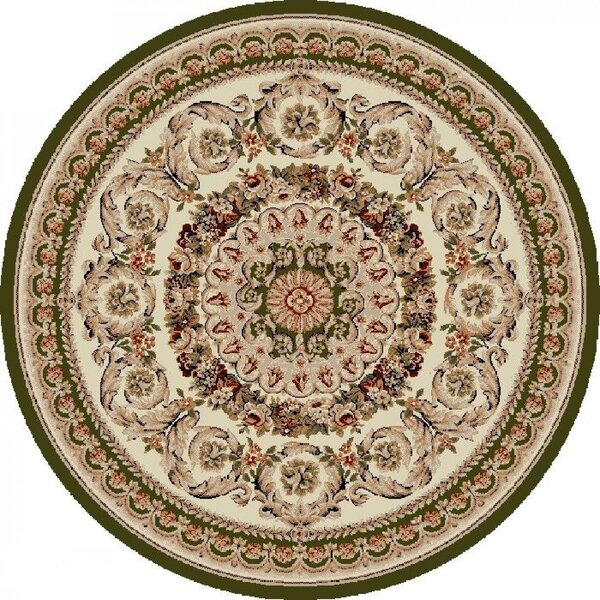Covor Clasic, Lotos 539, Verde, Rotund, Diverse Dimensiuni, 1800 gr mp