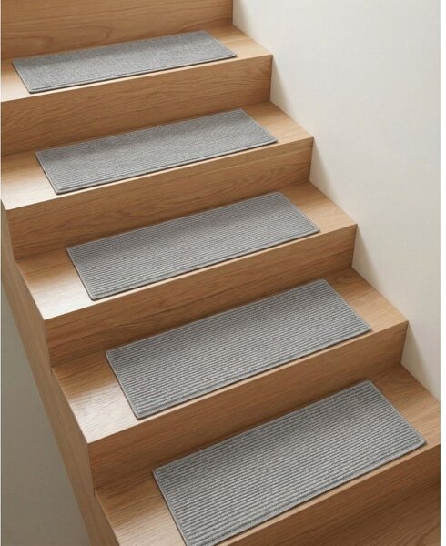 Covorașe pentru scări gri 16 buc. 25x65 cm Silio – Vitaus