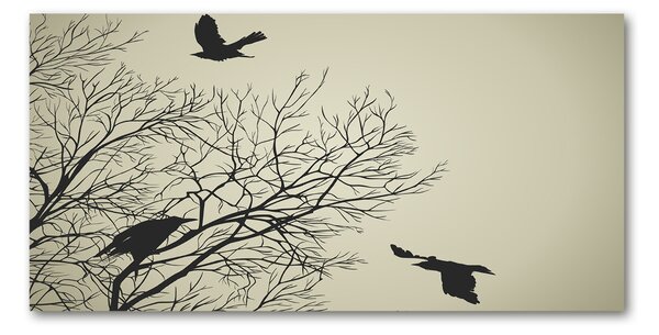Fotografie imprimată pe sticlă Ciorile de pe copac