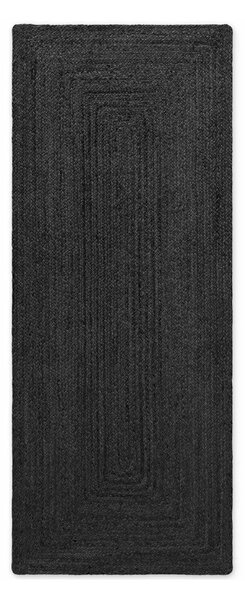 Covor tip traversă negru reversibil/țesut manual din iută 80x200 cm Juno – Hanse Home