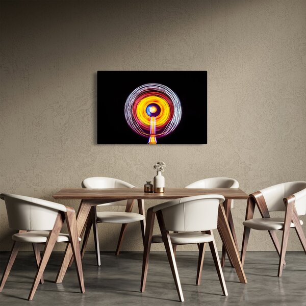 Tablou cu lumini în cerc (90x60 cm)