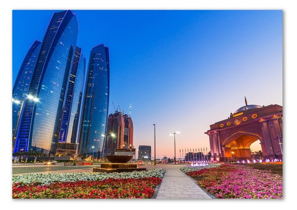 Tablou Printat Pe Sticlă Străzile din Abu Dhabi