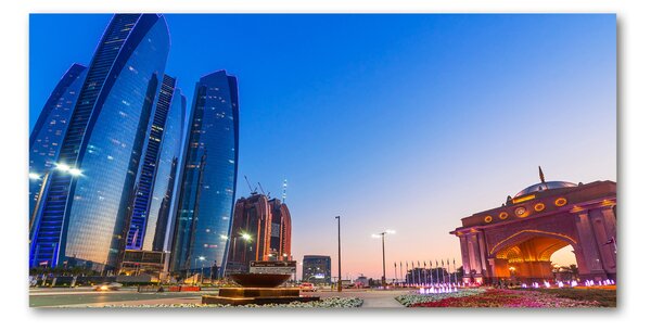 Tablou Printat Pe Sticlă Străzile din Abu Dhabi