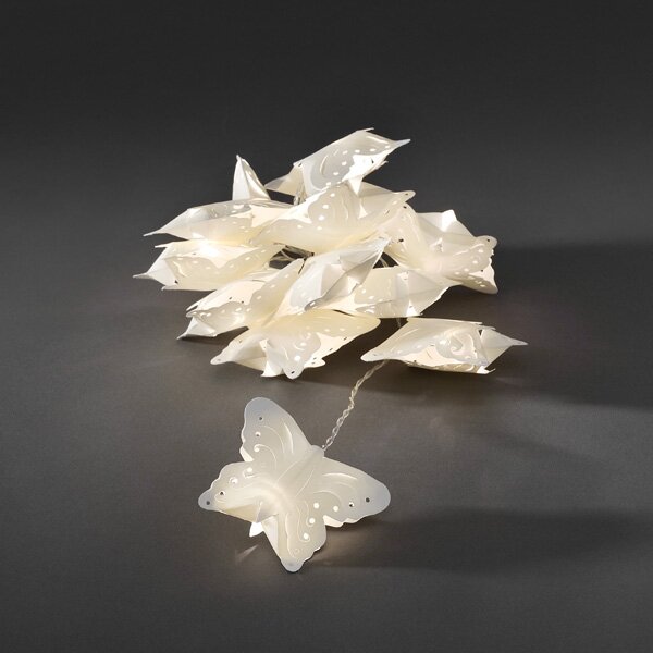 Lant luminos LED BUTTERFLY 5 m alb