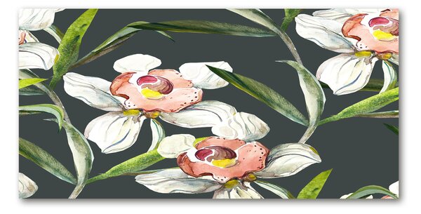 Tablou Printat Pe Sticlă model floral