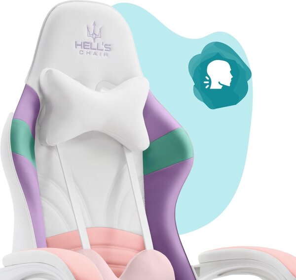 Scaun gaming pentru copii Rainbow culoare pastel