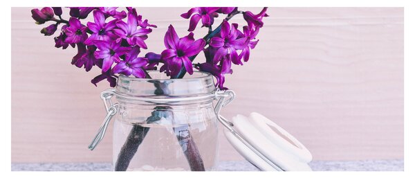 Tablou cu flori violete (120x50 cm)