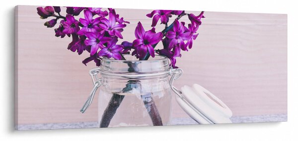 Tablou cu flori violete (120x50 cm)