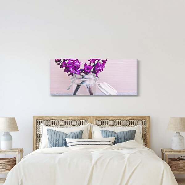 Tablou cu flori violete (120x50 cm)