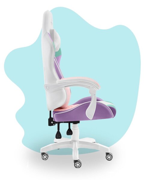 Scaun gaming pentru copii Rainbow culoare pastel
