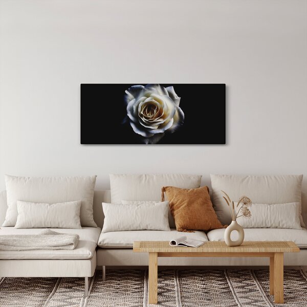 Tablou cu trandafir alb (120x50 cm)