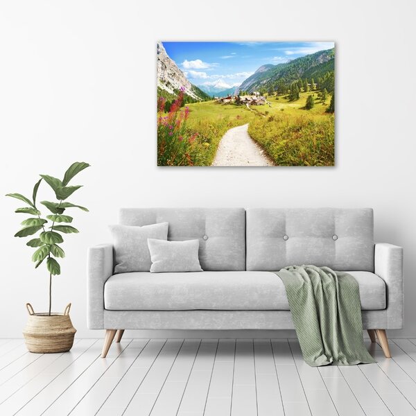 Tablou pe pânză canvas Pășuni în Alpi