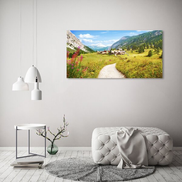 Tablou pe pânză canvas Pășuni în Alpi