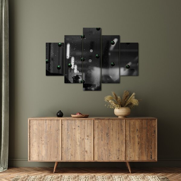 Tablou abstract - bilele verzi (150x105 cm)