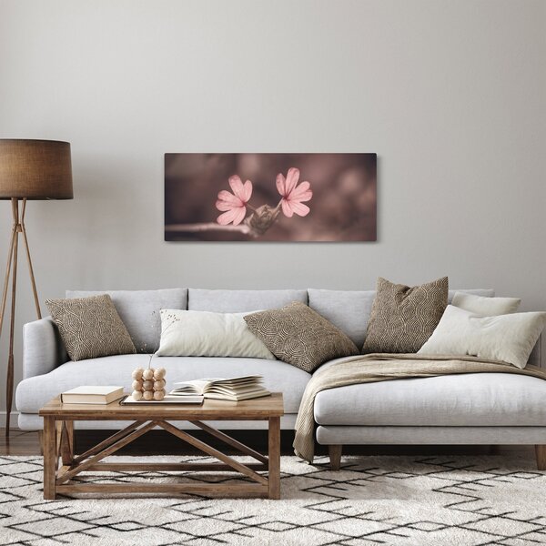 Tablou cu floare roz (120x50 cm)