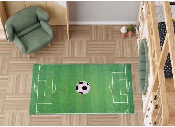 Covor de joacă pentru copii verde lavabil 100x160 cm Soccer Time – Vitaus