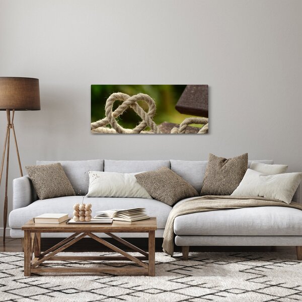 Tablou inima din frânghie (120x50 cm)