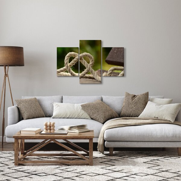 Tablou inima din frânghie (90x60 cm)