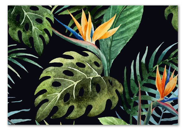 Fotografie imprimată pe sticlă flori tropicale