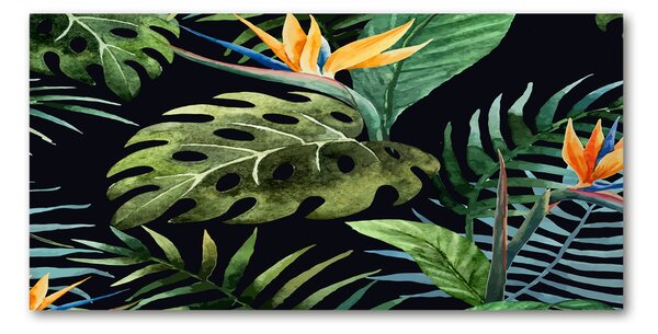 Fotografie imprimată pe sticlă flori tropicale