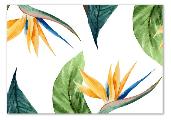 Tablou sticlă flori tropicale