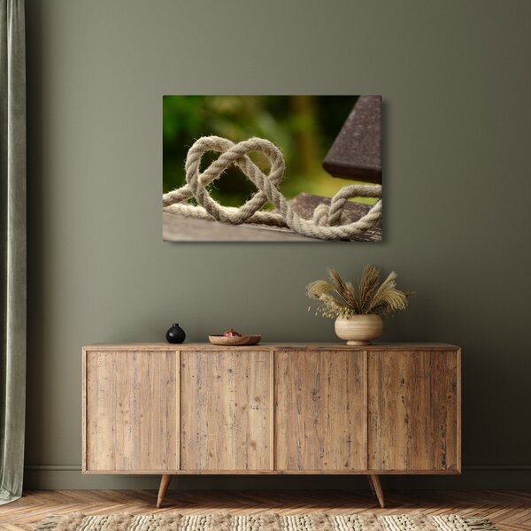 Tablou inima din frânghie (90x60 cm)