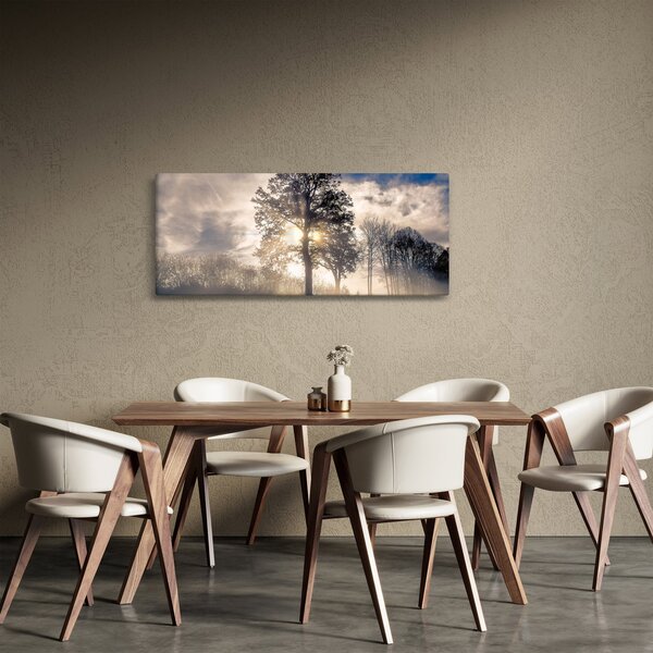 Tablou cu copac în ceață (120x50 cm)