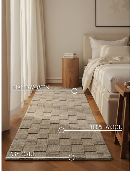 Covor tip traversă bej țesut manual din lână 80x200 cm Scala – Villeroy&Boch