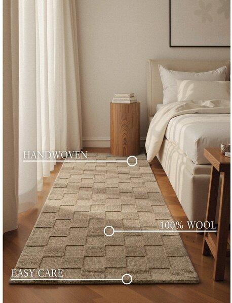 Covor tip traversă maro țesut manual din lână 80x200 cm Scala – Villeroy&Boch