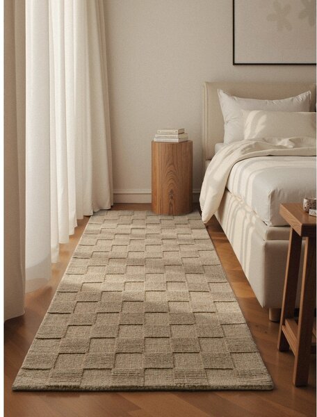 Covor tip traversă maro țesut manual din lână 80x200 cm Scala – Villeroy&Boch