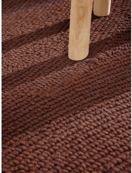 Covor tip traversă cărămiziu țesut manual din lână 80x200 cm Calmio – Hanse Home