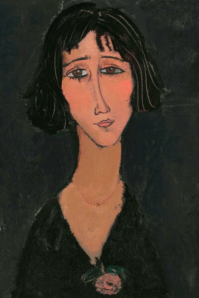 Artă imprimată Margherita, Jeune Femme a la Rose - Amedeo Modigliani, (26.7 x 40 cm)