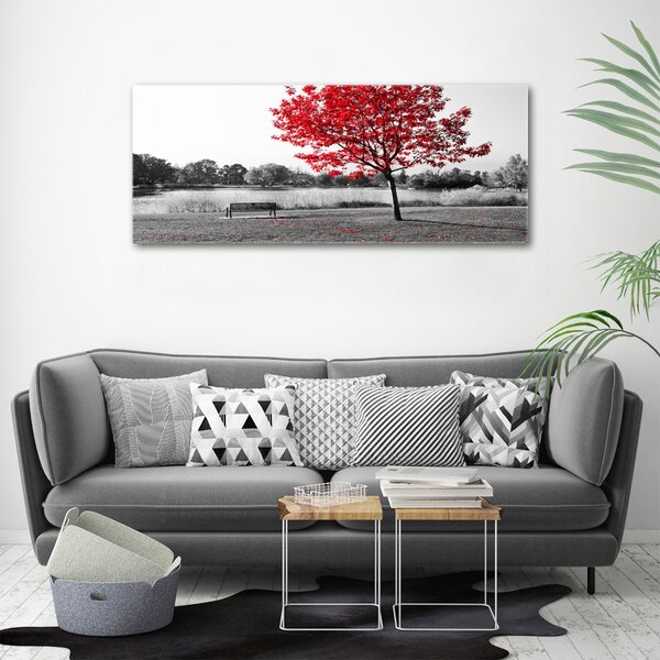 Tablou canvas copac roșu