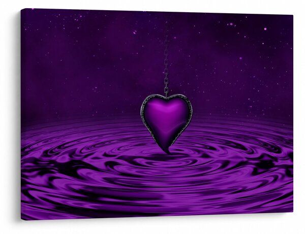 Tablou ci inima violetă (70x50 cm)