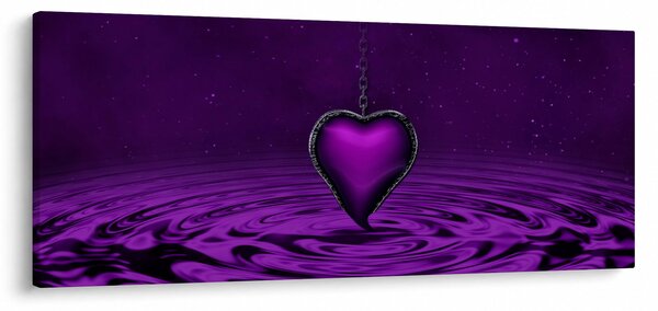 Tablou ci inima violetă (120x50 cm)