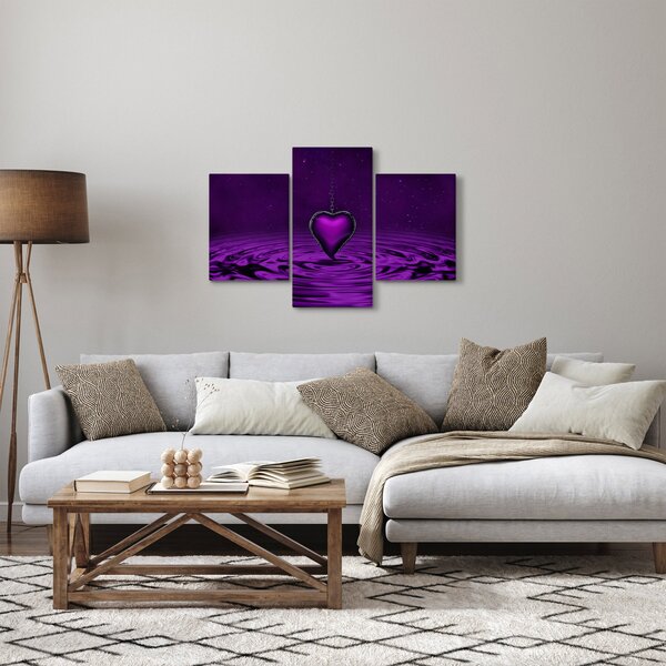 Tablou ci inima violetă (90x60 cm)