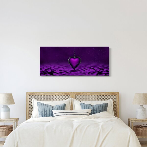 Tablou ci inima violetă (120x50 cm)