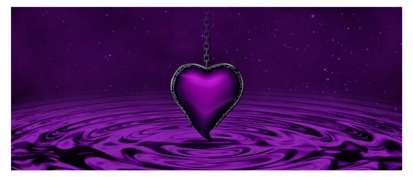 Tablou ci inima violetă (120x50 cm)